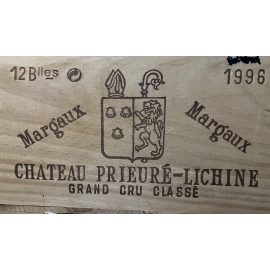 Lot de 6 bouteilles 1996 AOC Margaux Château Prieuré-Lichine 4ème Cru Classé