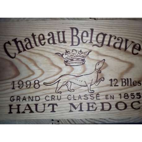 Lot de 6 Bts 1998 AOC Haut-Médoc Chateaux Belgrave